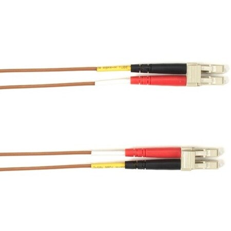Black Box Om3 50-Micron Multimode Fiber Optic Patch Cable - Lszh, Lc-Lc, Brown,  FOLZH10-007M-LCLC-BR